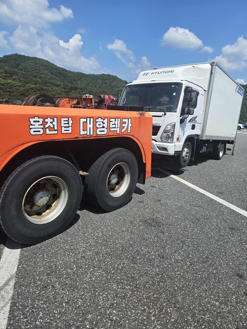 탑대형렉카 대형 견인차 현장 출동 사진